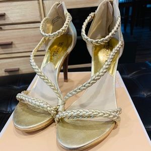 Michael Kors strappy gold heels